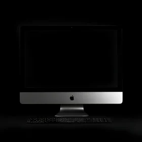 Stylish Silver and Black Desktop Computer
