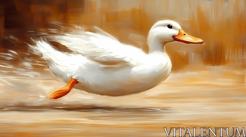 Duck Painting in Motion AI Image