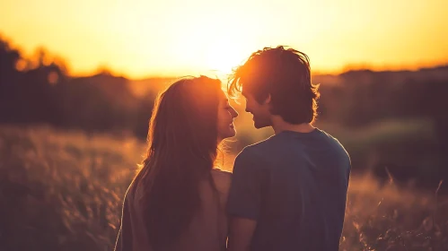 Golden Hour Romance: An Intimate Sunset Scene