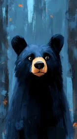 Blue and Black Bear Art