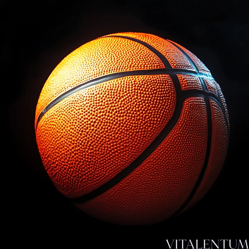 Orange Basketball on Black AI Image