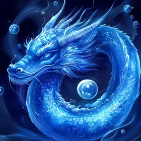 Azure Dragon with Bubbles