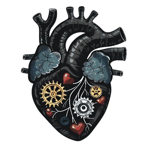 Anatomical Steampunk Heart Design POD Design