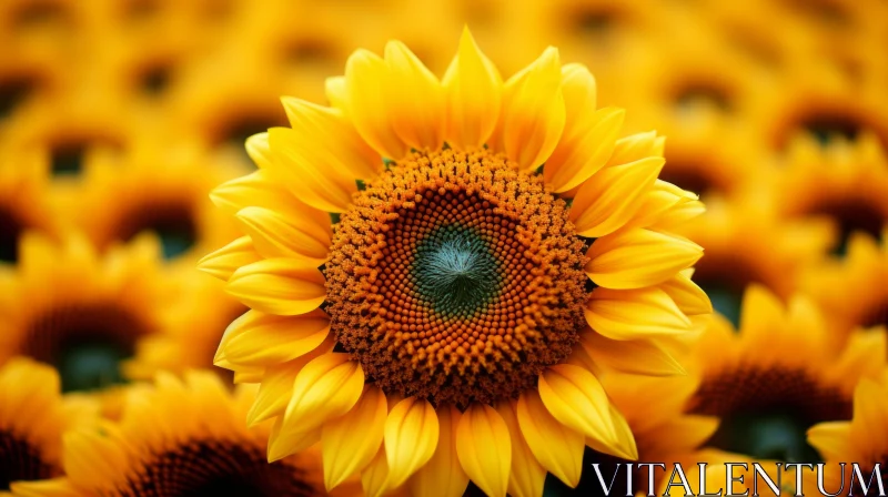 Captivating Sunflower Field - A Dance of Nature's Beauty AI Image
