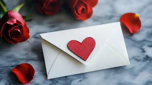 Heartfelt Roses and Love Note Composition