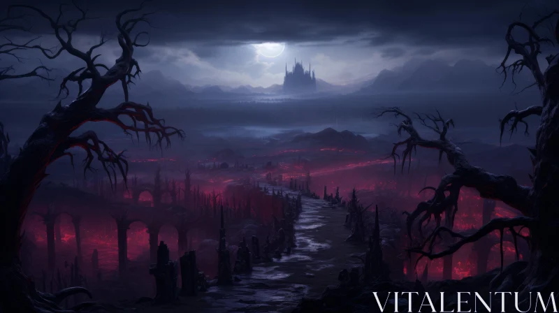 Dark Gothic Art - Monochrome Landscapes and Hellish Backgrounds AI Image