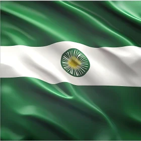 Abstract Flag with Central Emblem
