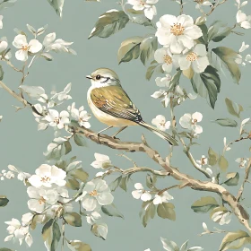 Spring Blossom Bird Artwork