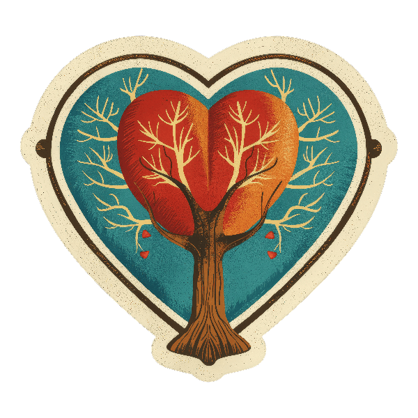 Nature Heart Tree Art POD Design