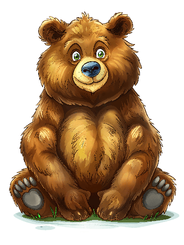 POD Design Friendly Cartoon Brown Bear Illustration