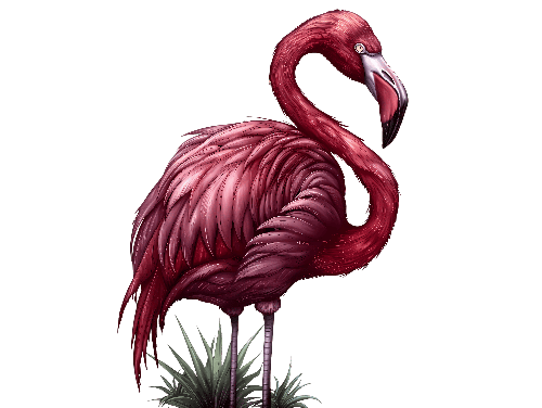 Pink Flamingo Illustration for T-Shirt and POD