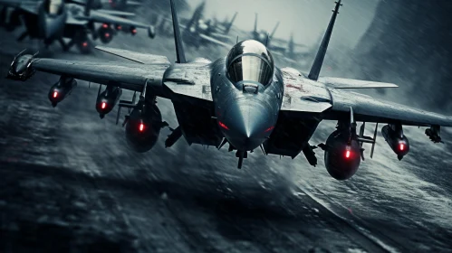 War Airplanes in Rain: An Intense Aerial Spectacle
