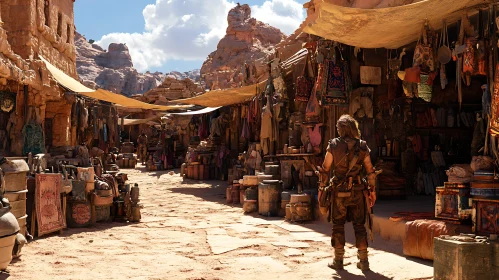 Bustling Desert Market
