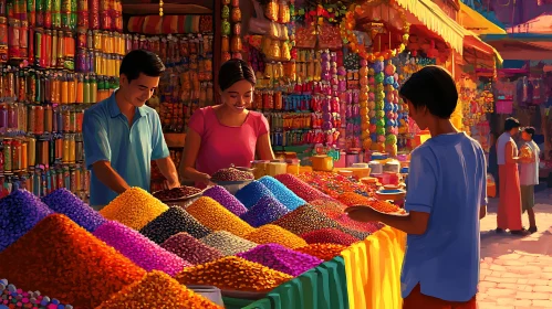 Colorful Spice Market Scene