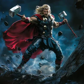 Heroic Warrior with Dual Hammers