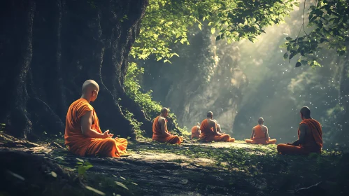 Forest Meditation: A Gathering of Monks