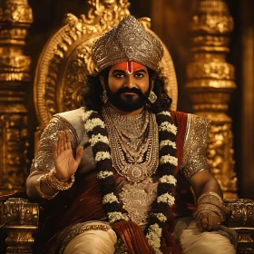 Royal Figure Seated on Ornate Throne