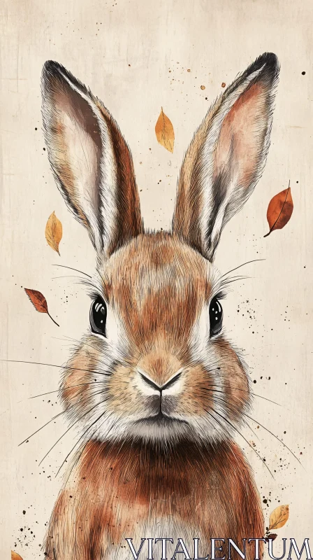 Autumn Rabbit Art AI Image