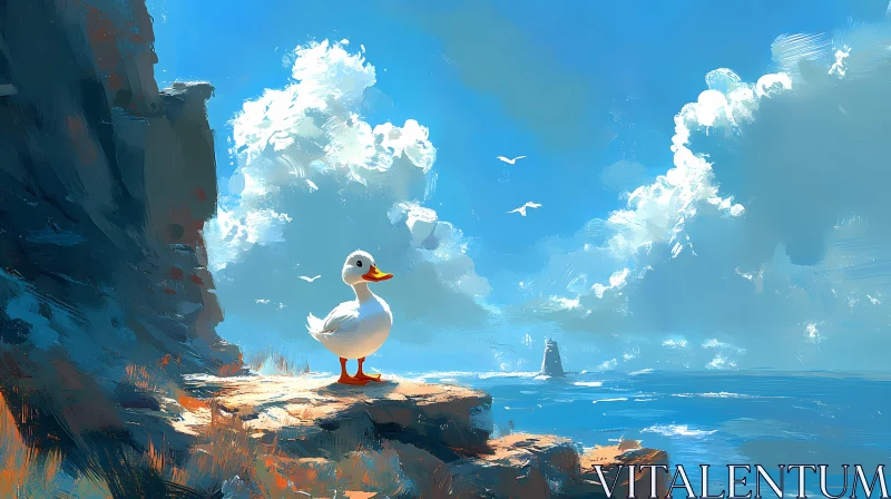 AI ART Peaceful Seaside Painting