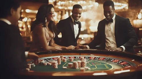 Luxurious Casino Night with Roulette