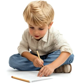 Childhood Creativity: A Boy's Drawing Session