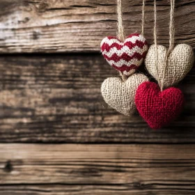 Handmade Hearts Hanging Decoration