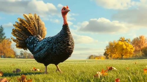 Thanksgiving Turkey in the Meadow