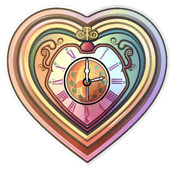 Colorful Heart Clock T-Shirt Design POD Design