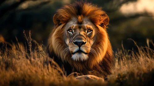 Lion in Golden Light