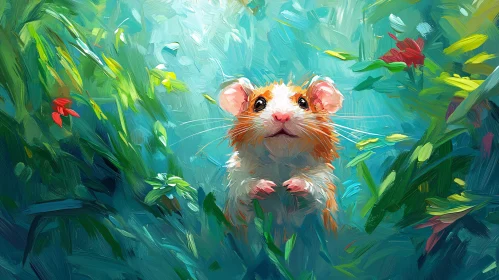 Hamster in Artistic Foliage