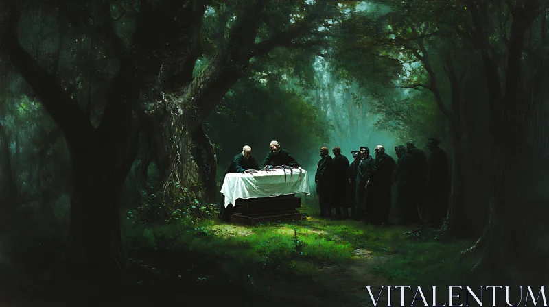 AI ART Mourning in the Woods