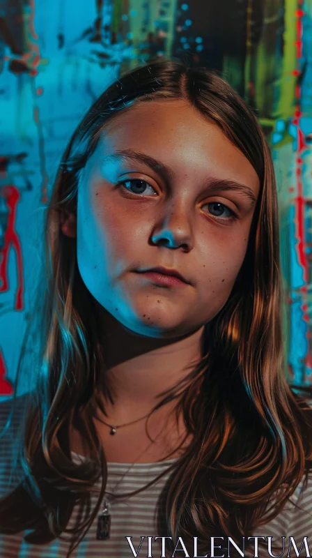 Close-Up Portrait of Greta Thunberg AI Image