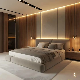 Contemporary Bedroom Ambiance with Wooden Finishes