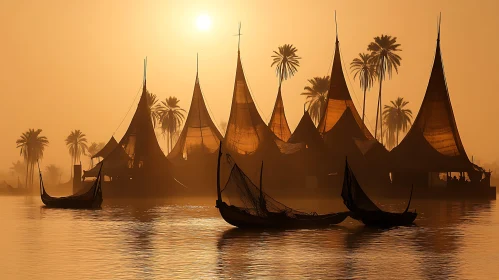 Tranquil Waterscape at Sunset