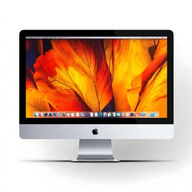 iMac Display with Vibrant Leaf Pattern