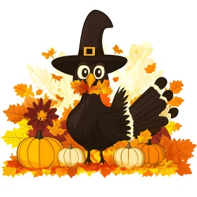 Whimsical Thanksgiving Turkey with Pumpkins