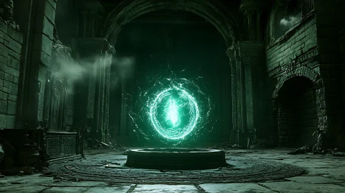 Glowing Portal in Stone Ruins