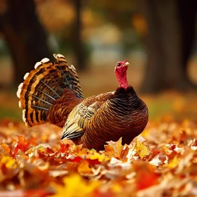 Turkey in Autumn Leaves
