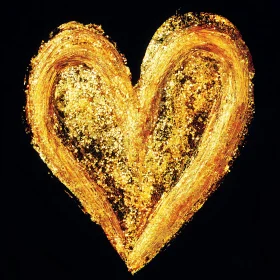 Sparkling Golden Heart Abstract