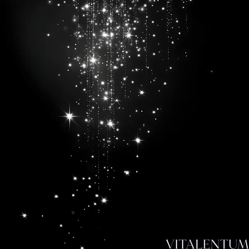 AI ART Shimmering Stars on Black Background