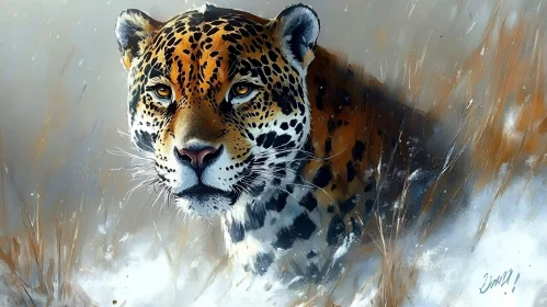 Powerful Jaguar Amidst Snow