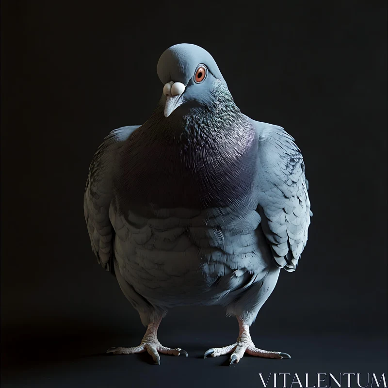 Monochrome Pigeon Still Life AI Image