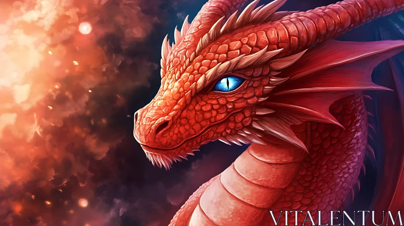 AI ART Crimson Dragon Portrait