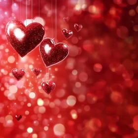 Red Hearts Bokeh Background