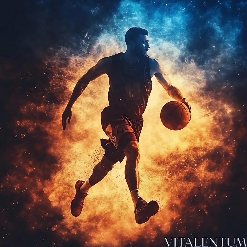 Athlete with Basketball AI Image