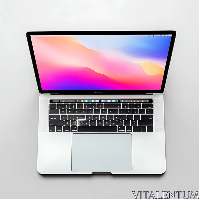 Stylish Laptop with Colorful Display AI Image