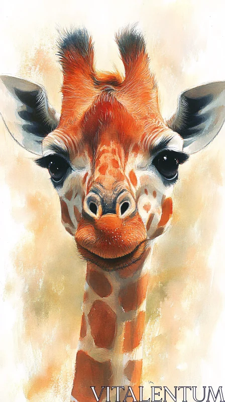 Expressive Giraffe Close-Up AI Image