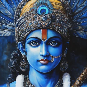 Azure Deity Portrait: A Vision of Divinity