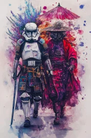 Watercolor Samurai Star Wars Warriors