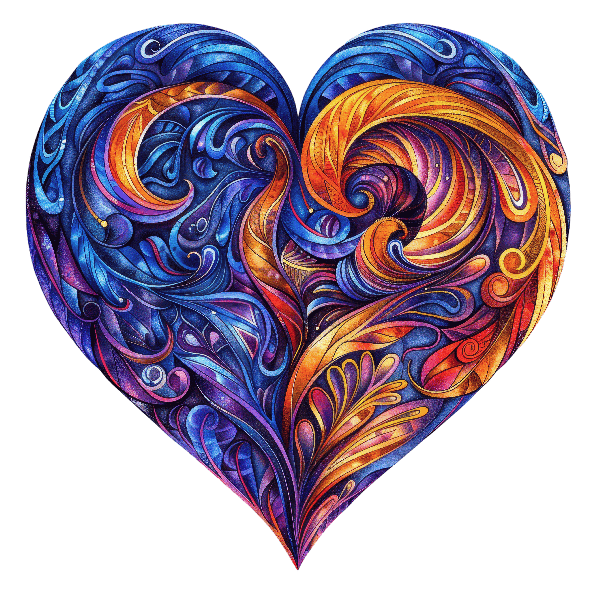 Colorful Abstract Heart Pattern